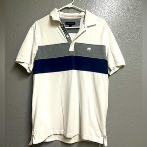 Mens, banana republic size medium white green blue block stripe. Preowned.